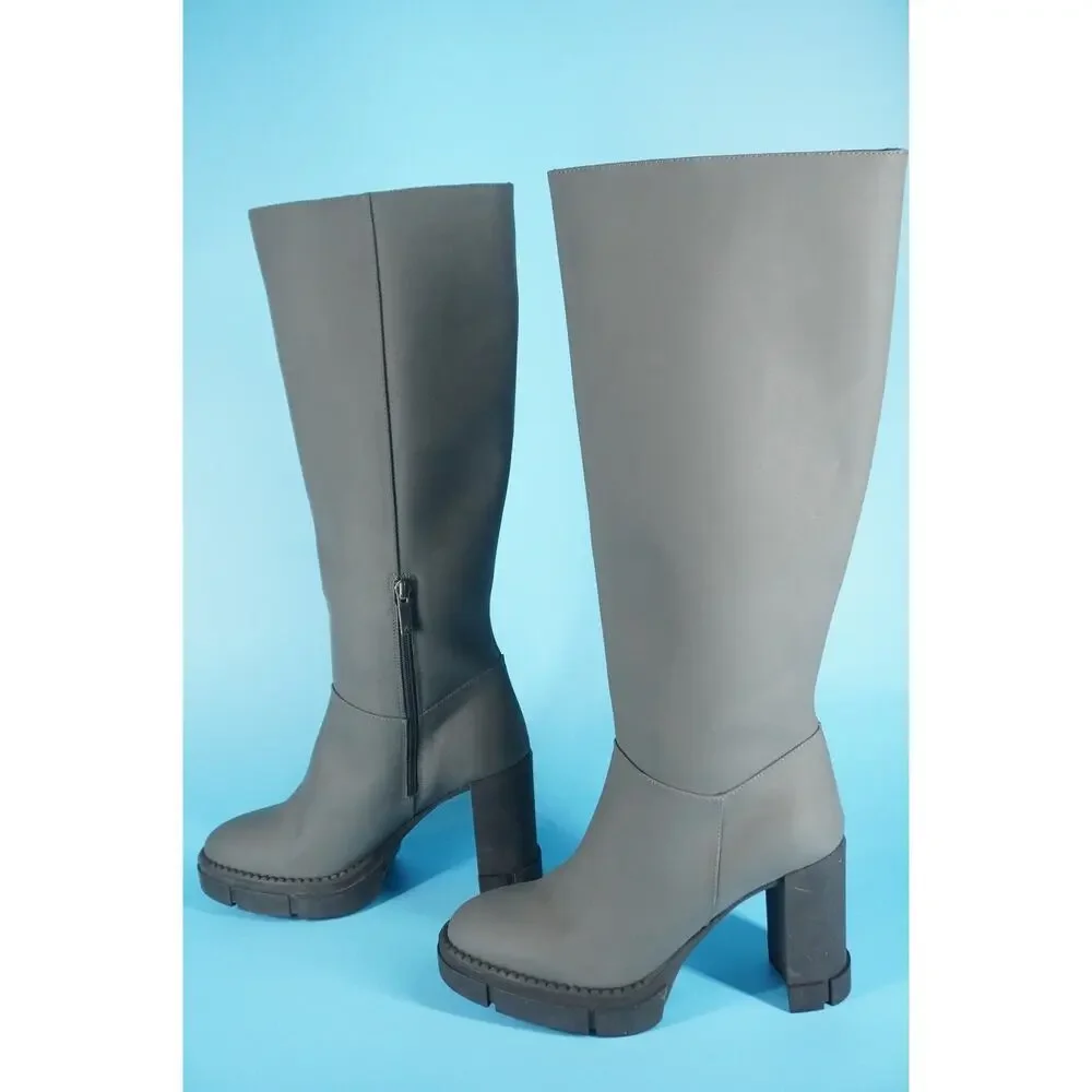 Aquatalia Indi Heeled Knee High Suede Boots Size 9 New Mid Heel $625